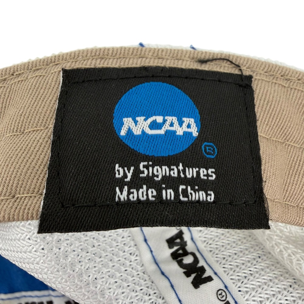 NCAA Kansas Jayhawks Trucker Hat Blue Plaid Brim Mesh Back Signatures Adjustable - Picture 6 of 7
